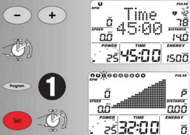 KETTLER X3 - b) Leistungsprofile (PROGRAM) "1" - "6" - 3