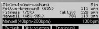 KETTLER Unix EX - Vorgaben > 3. Pulsvorgaben - 3