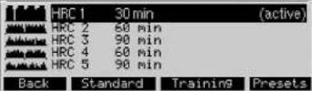 KETTLER Unix EX - Programmi  HRC (memorizzati) - 1