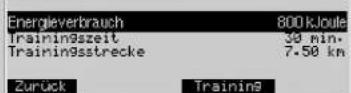 KETTLER Unix EX - Vorgaben > 2.Trainingswerte - 2