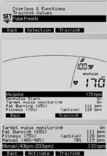KETTLER Unix EX - Presettings  3. Pulse Settings - 1