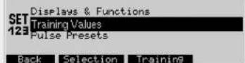 KETTLER Unix EX - Datas predeterminaciones -> 2 . Valores del entregamiento - 1