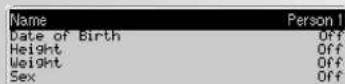 KETTLER Unix EX - Dati utente -> Immissione del nome - 1
