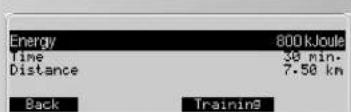 KETTLER Unix EX - Impostazioni  2. Valori allenamento - 2