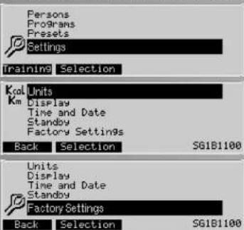 KETTLER Unix EX - impostazioni (per tutti gli utenti) - 1