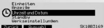 KETTLER Unix EX - Einstellungen >3 Uhrzeit und Datum - 1