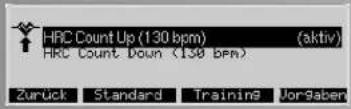 KETTLER Unix EX - Programy > HRC-Programme (manuell) - 1