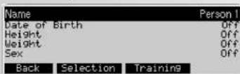 KETTLER Unix EX - Dados da pessoa -> Introduzir o nome - 1