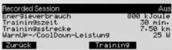KETTLER Unix EX - Leistung (manuell) -> Aktuelle Vorgaben - 1