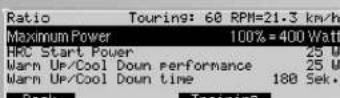 KETTLER Unix EX - Predéterminations > 1 Affichage &amp; fonctions - 1