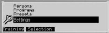 KETTLER Unix EX - Settings (for all users) - 1