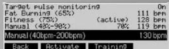 KETTLER Unix EX - Valores -> 3. Valores da pulsacao - 3