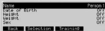 KETTLER Unix EX - Données des personnes > entrez le nom - 1