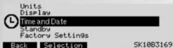 KETTLER Unix EX - Ajustes  3. Hora e data - 1