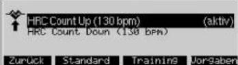 KETTLER Unix EX - Programme > HRC-Programme (manuell) - 1