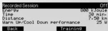 KETTLER Unix EX - Rendimento (manuale) -> Impostazioni attuali - 1