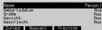 KETTLER Unix EX - Personendaten > Namen eingeben - 1