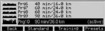 KETTLER Unix EX - Programmi  Profili di rendimento (memorizzati) - 2