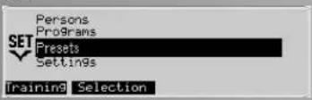 KETTLER Unix EX - Dates predeterminados - 1