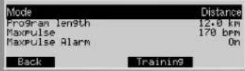 KETTLER Unix EX - Programme Mode Time or Distance - 1