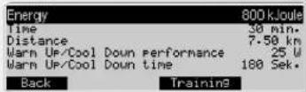 KETTLER Unix EX - Performance (manual)  Current default settings - 1