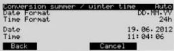 KETTLER Unix EX - Paramétres  3. Time and Date - 2
