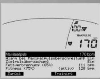 KETTLER Unix EX - Vorgaben > 3. Pulsvorgaben - 2