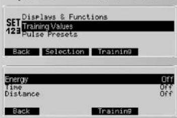 KETTLER Unix EX - Impostazioni  2. Valori allenamento - 1