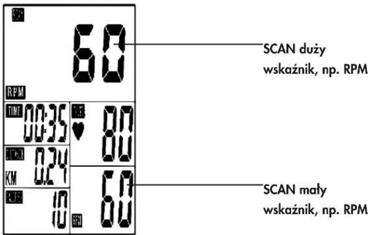 SCAN duży wskaźnik, np. RPM SCAN mały wskaźnik, np. RPM