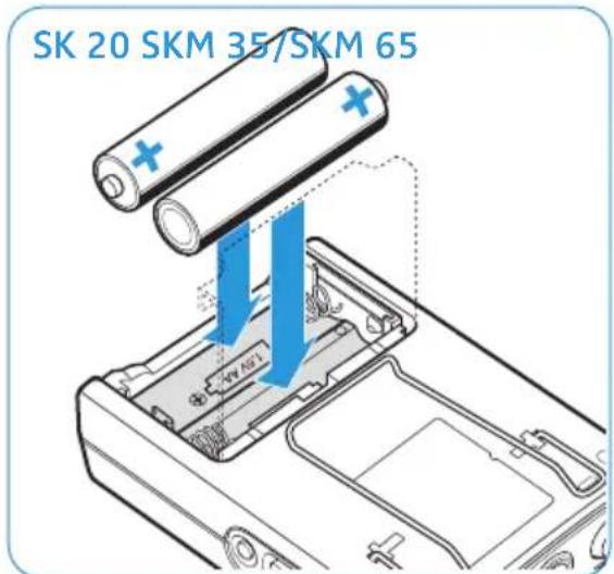 SENNHEISER XSW 65 - Insérer/changer les piles (voir fig. « SKM 35/SKM 65 ») - 1