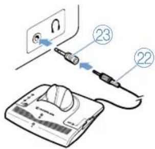 SENNHEISER SET 900 - A Raccorder l'émetteur via une prise casque - 1