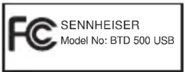 SENNHEISER BTD 500 USB - FCC Declaration of Conformity (DoC) - 1