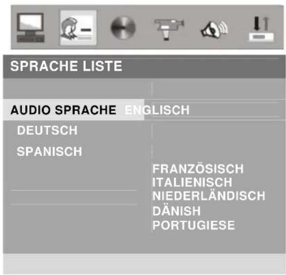 SPRACHE LISTE AUDIO SPRACHE ENGLISH DEUTSCH SPANISCH FRANZÖSISCH ITALIENISCH NIEDERLÄNDISCH DÄNISH PORTUGIESE