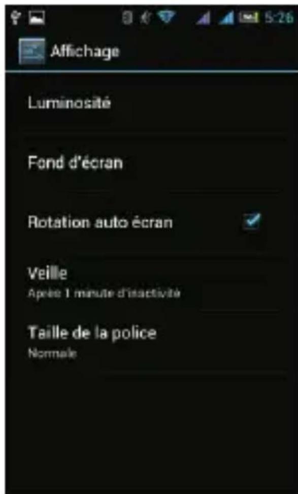 THOMSON TLINK405 - Changer la luminosité, le fond d'écran, la durée de mise en veille et la taille de caractères. - 2