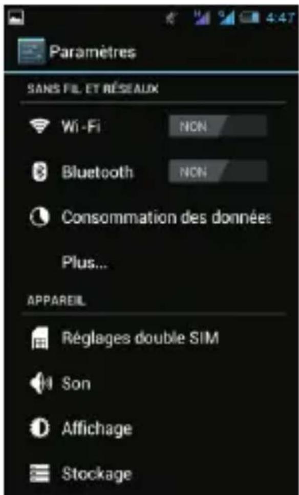 THOMSON TLINK405 - Changer la luminosité, le fond d'écran, la durée de mise en veille et la taille de caractères. - 1