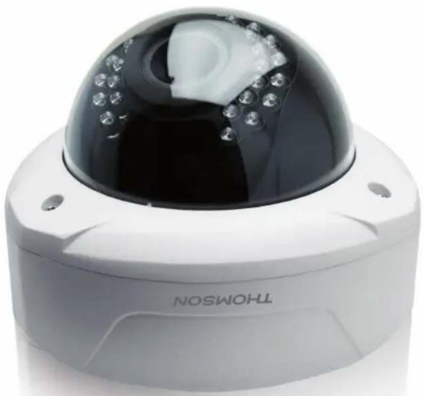 THOMSON 512359 - Caméra dôme 1080p varifocale pour enregistrreur video réseau couleur, POE - 3