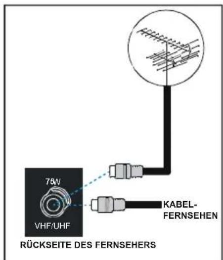 TechLine TL42LC735 - Anschlüsse an die Antenneneingangsbuchse - 1