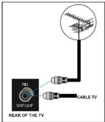 TechLine TL42LC735 - Branchements à la prise d'entrée de l'antenne - 1