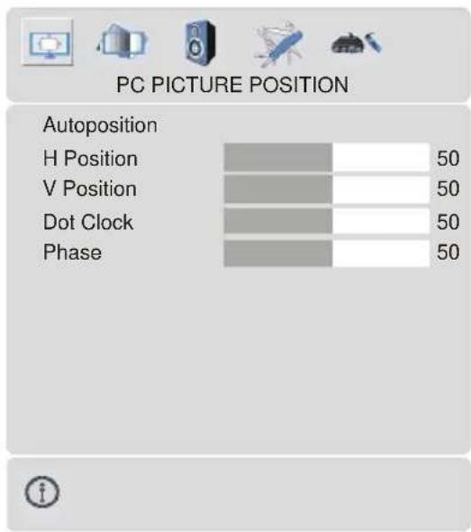 TechLine TL42LC735 - PC-Bildpositionsmenü - 1