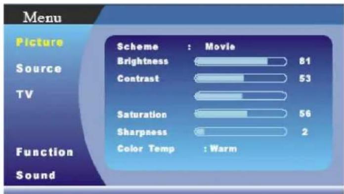 Soundmaster TVB1900 - Menu bediening - 1