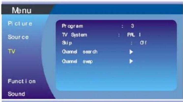 Soundmaster TVB1900 - Menu bediening - 3