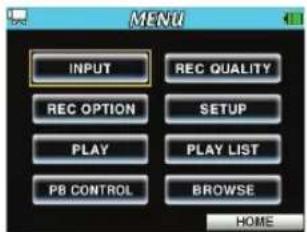 TASCAM DRV1HD - Emploi du menu - 1