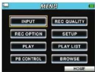 TASCAM DRV1HD - Structure du menu - 1