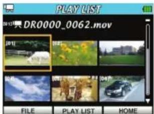 TASCAM DRV1HD - [ \text{Playlist (liste de lecture)} ] - 1