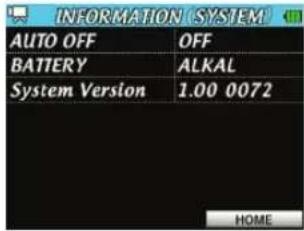 TASCAM DRV1HD - Écran INFORMATION (SYSTEM) - 1