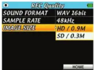 TASCAM DRV1HD - Réglage de la taille d'image - 1