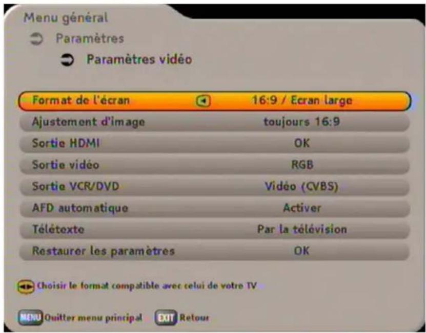 KATHREIN UFS 733 - PARAMÈTRES VIDÉO - 1