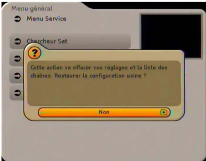 KATHREIN UFS 733 - AFFICHAGE DU RÉGLAGE USINE - 1