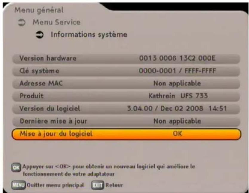 KATHREIN UFS 733 - MISE À JOUR ULTÉRIEURE (MANUELLE) DU LOGICIEL - 1
