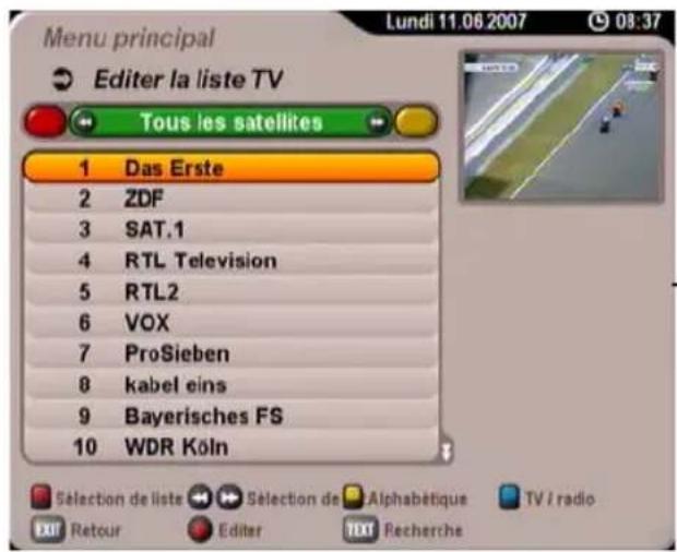 KATHREIN UFS 705 - Menu principal - 1